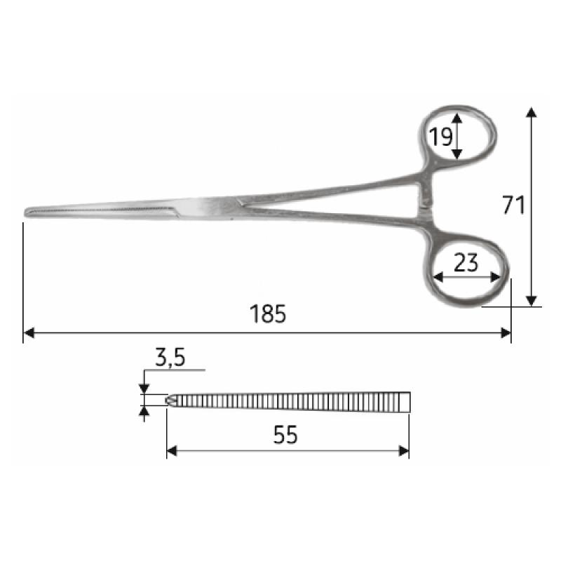 Затискач судинний (Кохер) 1:2 зубий прямий 18,5 см, J-17-392, Surgicon